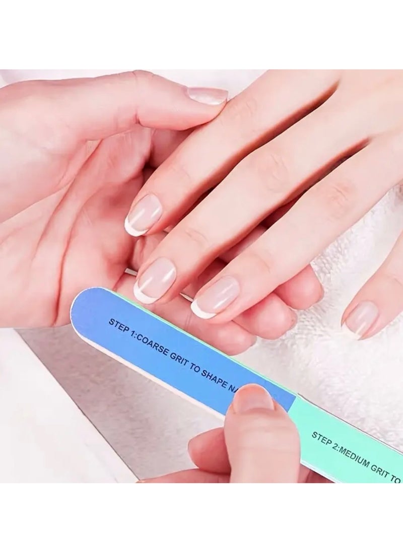 CleanWave - The Pure Effect [2-Pieces ] 7-Way Nail Buffer Blocks – Shape, Smooth & Shine Natural Nails | 150 to 4000 Grit Buffers for Salon-Quality Finish at Home | All-in-One Nail File & Buffer Kit, Combines 7 essential nail care steps in one easy-to-use tool.  - Image 1
