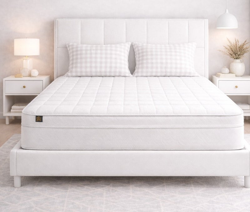 ريكسال هوم مرتبة Rexal Home Euro Heaven بارتفاع 30 سم مع نوابض جيبية فاخرة مقاس 190 × 90 سم، مزودة بـ فوم ميموري معالج بالجل وفوم عالي المرونة (HR)، توفر دعماً متوسط القساوة مع تخفيف فعّال للضغط ونقل حركة منخفض لنوم هادئ ومريح. - Image 1