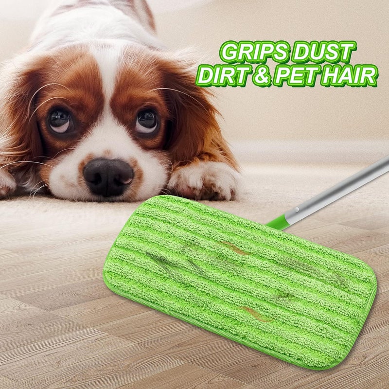 GFRED Mop Pads Compatible with Swiffer Sweeper Mop (2 Pack Strip Fabric Loop Pads for Sweeper, Green) - Image 4