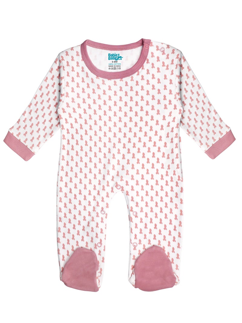 Babies Basic 5 piece Unisex 100% Cotton Sets include Bib, Romper, Mittens, Cap and Sleepsuit/Jumpsuit - Image 2