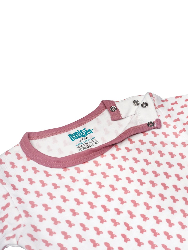 Babies Basic 5 piece Unisex 100% Cotton Sets include Bib, Romper, Mittens, Cap and Sleepsuit/Jumpsuit - Image 5