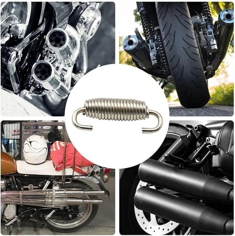 Motorcycle Exhaust Pipe Springs 6PCS Stainless Steel Muffler Elastic Modified Accessories Blue - Image 4