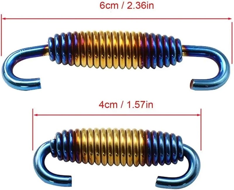 Motorcycle Exhaust Pipe Springs 6PCS Stainless Steel Muffler Elastic Modified Accessories Blue - Image 3