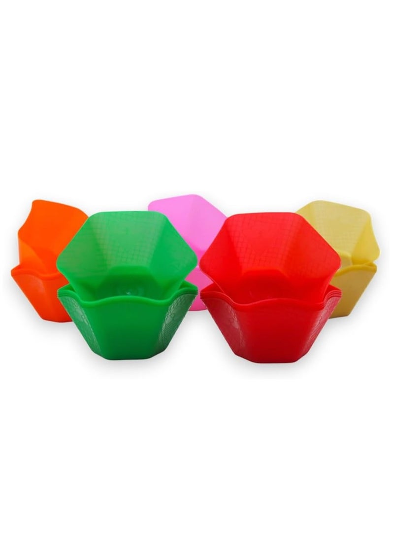 Teb Plastic Ice Cream Cups and Spoons Set – 55 Pieces Dessert Bowls and Spoons for Parties, Birthday, Ice Cream, Sundaes, Snacks – Disposable & Colorful Plastic Serving Set - Image 5