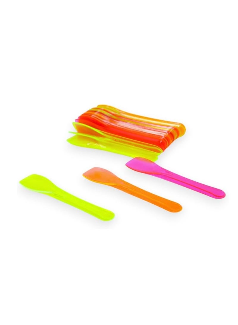 Teb Plastic Ice Cream Cups and Spoons Set – 55 Pieces Dessert Bowls and Spoons for Parties, Birthday, Ice Cream, Sundaes, Snacks – Disposable & Colorful Plastic Serving Set - Image 3