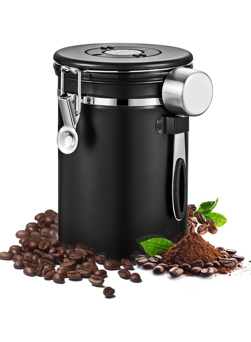 عام **حاوية قهوة محكمة الإغلاق مع متعقب تاريخ ومغرفة - برطمان تخزين مطبخ لحبوب البن المطحونة، الحبوب، البقوليات، والسكر.**