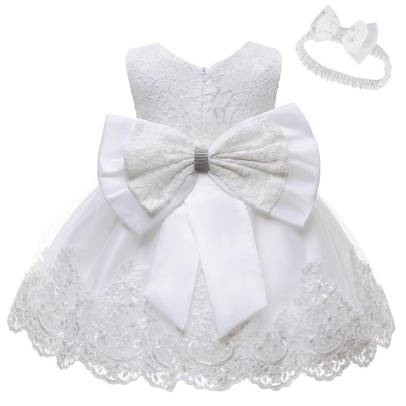 LZH Baptism Dresses for Baby Girls Christening White Baby Dress Baby Girl Party Dress Wedding Pageant Party