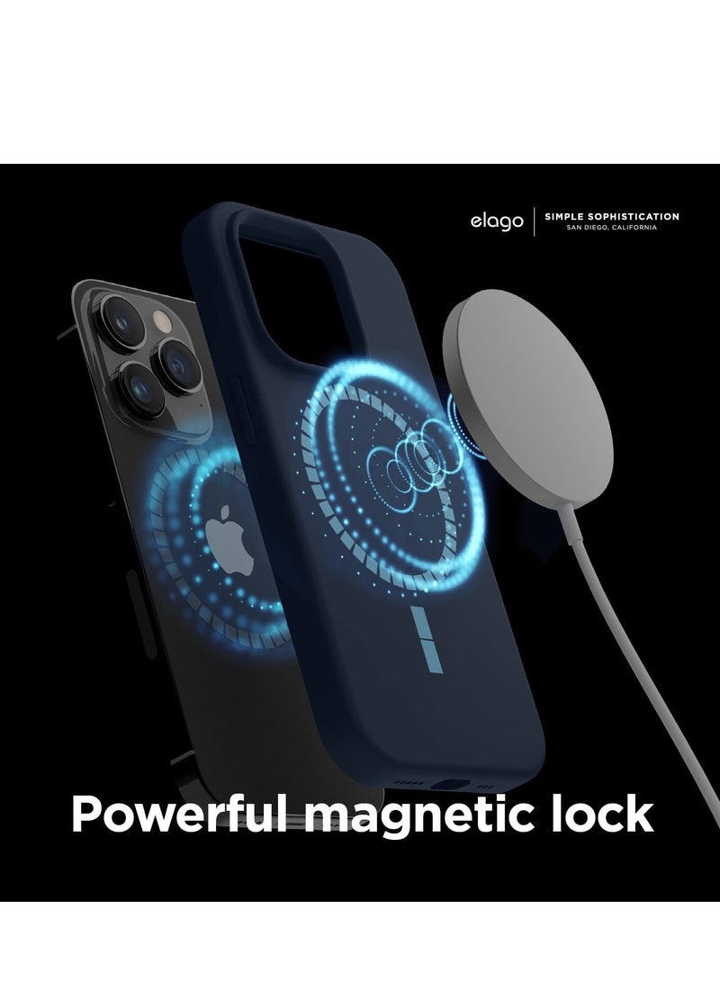 ELTRAZONE Silicone for iPhone 14 Pro MAX case cover Shockproof compatible with MagSafe - Jean Indigo - Image 5