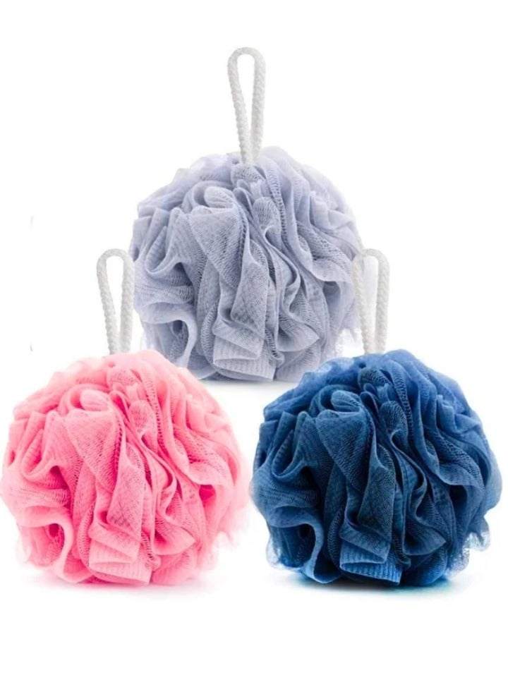 نقطة التسوق إسفنجة استحمام، ليفة استحمام، 60 جرام، شبك، ربطات شعر، ليفة استحمام، ليفة استحمام للجسم، 3 قطع - Image 1