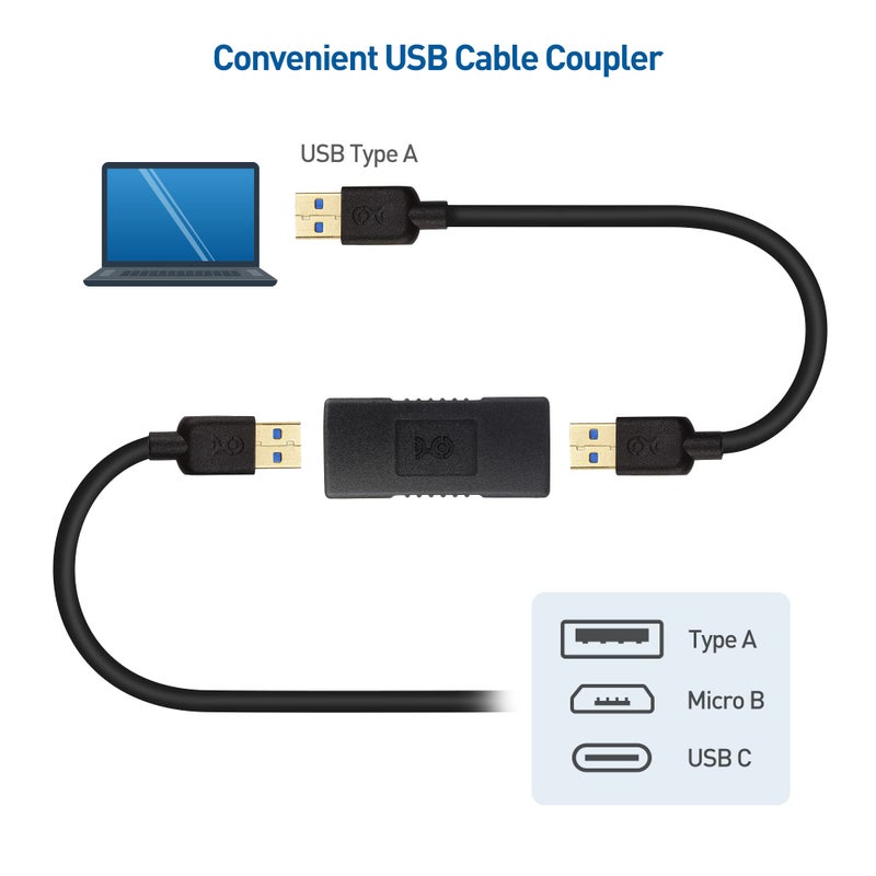 Cable Matters 2-Pack USB 3.0 Coupler USB Female to Female Adapter Gender Changer - Image 4
