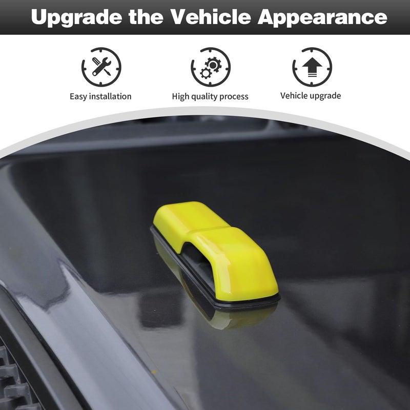 CheroCar JL Engine Hood Hinge Cover Decoration Cover Stickers Rec Exterior Accessories for Jeep Wrangler JL 2018 (Yellow) - Image 3