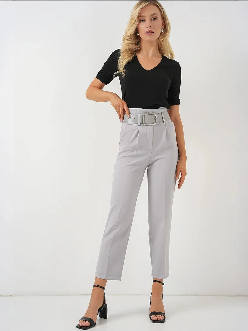 بيغ دارت بنطلون مستقيم بطول الكاحل مع فيونكة