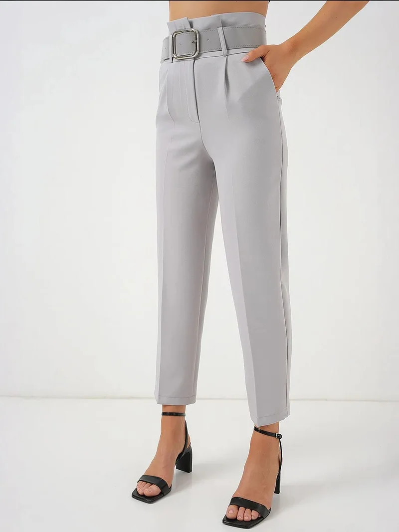 بيغ دارت بنطلون مستقيم بطول الكاحل مع فيونكة