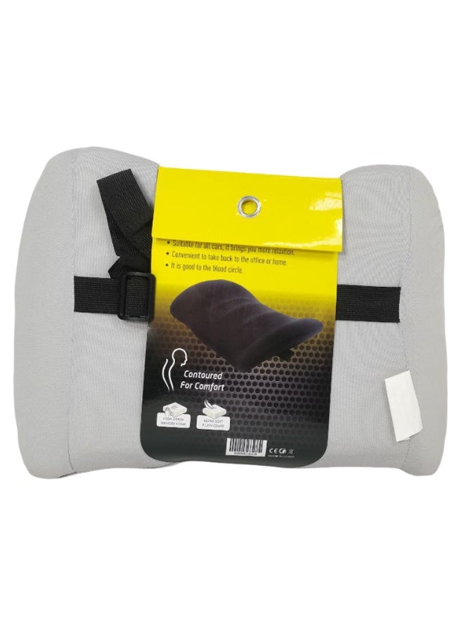 3 اكس ار وسادة دعم قطنية من إسفنج الذاكرة 3XR رقم 5640 - وسادة ظهر مريحة للسيارة والمكتب والكرسي المنزلي، مصنوعة من نسيج مضاد للكهرباء الساكنة وجيد التهوية، مع حزام قابل للتعديل، لتخفيف آلام الظهر ودعم وضعية العمود الفقري (41 × 25 سم) - Image 3