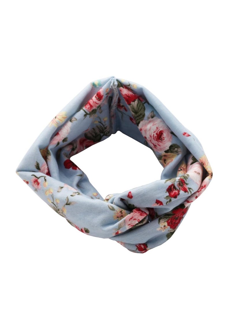 Generic - Hair tie made of soft cotton with spring flower patterns in multiple colors, set of 4 pieces - Image 1