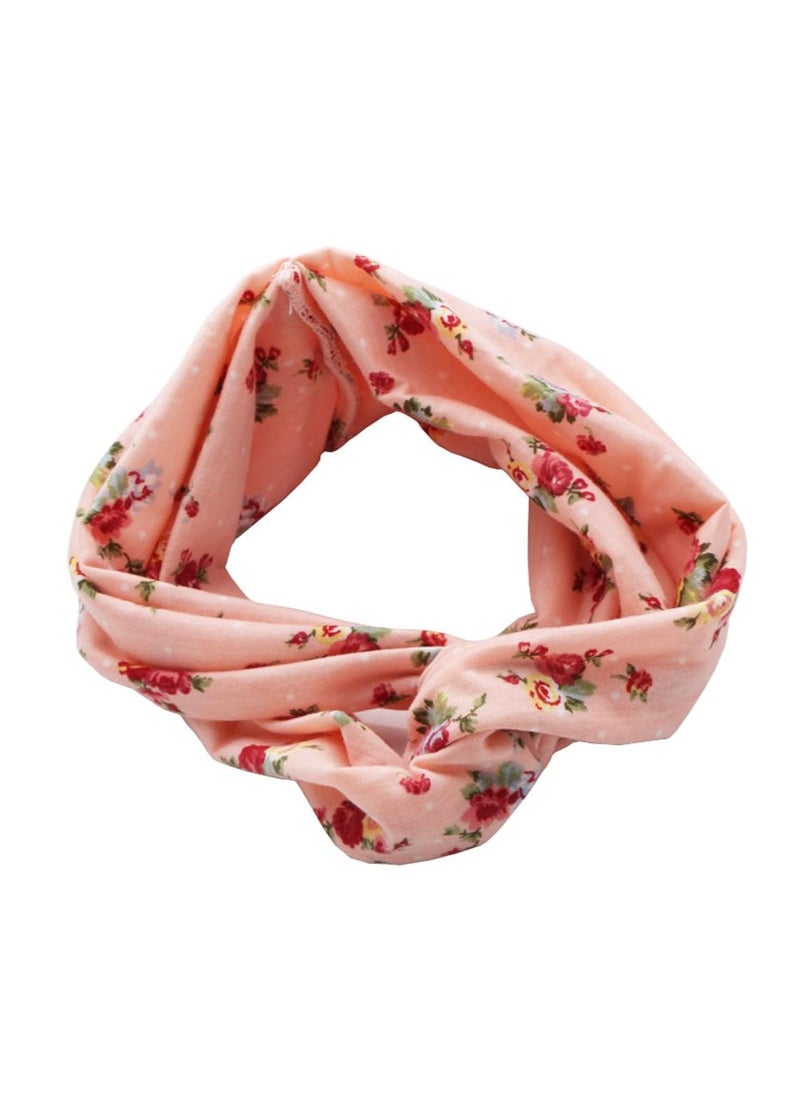 Generic - Hair tie made of soft cotton with spring flower patterns in multiple colors, set of 4 pieces - Image 1