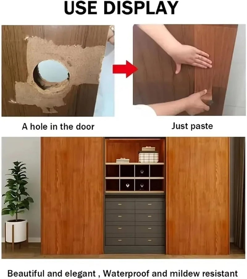 Aputue Wood Grain Repair Tape, 2PCS Waterproof Self Adhesive Repair Patch, Wood Grain Tape, Durable Versatile Adhesive Tape for Tables, Kitchen, Floor, Living Room Decoration (Dark Brown) - Image 4