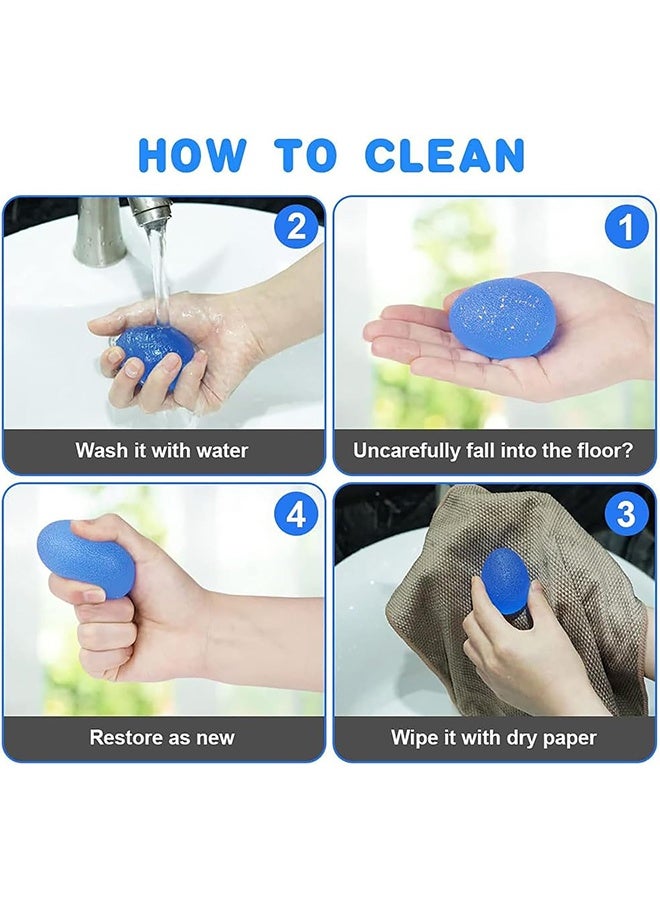 جي أس 3 قطعة اليد قبضة قوة مدرب، الكرة الإغاثة من الإجهاد للبالغين والأطفال، العلاج إعادة التأهيل المعصم معدات قبضة اليد الكرة Squishy إصبع المقاومة ممارسة الضغط - Image 4