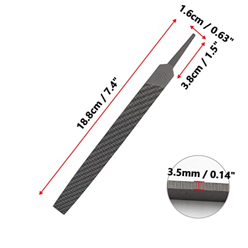 Bivethoi 6 Inch Flat Medium Cut File, High-Carbon Steel Double Cut Teeth Single Hand File Without Handle Suitable for Wood, Metal, Sharpening - Image 3