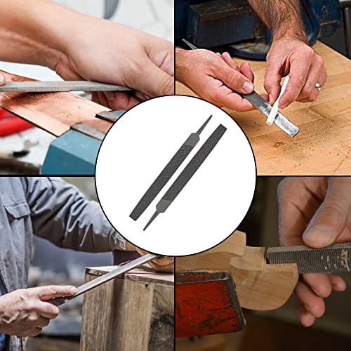 Bivethoi 6 Inch Flat Medium Cut File, High-Carbon Steel Double Cut Teeth Single Hand File Without Handle Suitable for Wood, Metal, Sharpening - Image 5