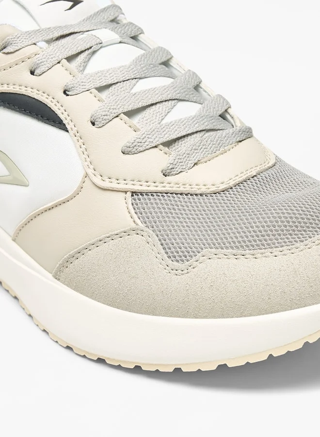 Dash Colourblock Walking Shoes with Lace-Up Closure