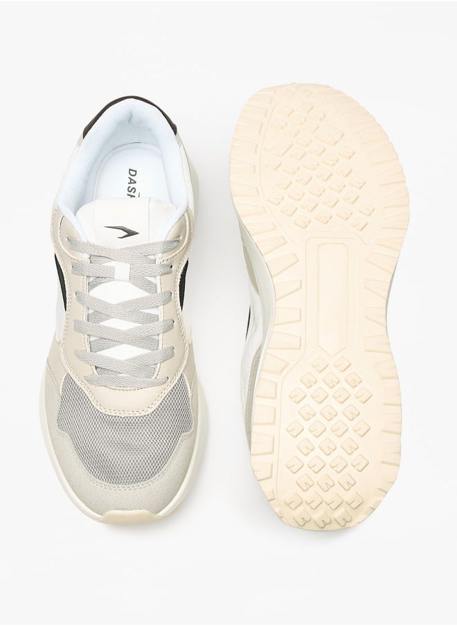 Dash Colourblock Walking Shoes with Lace-Up Closure  - Image 4
