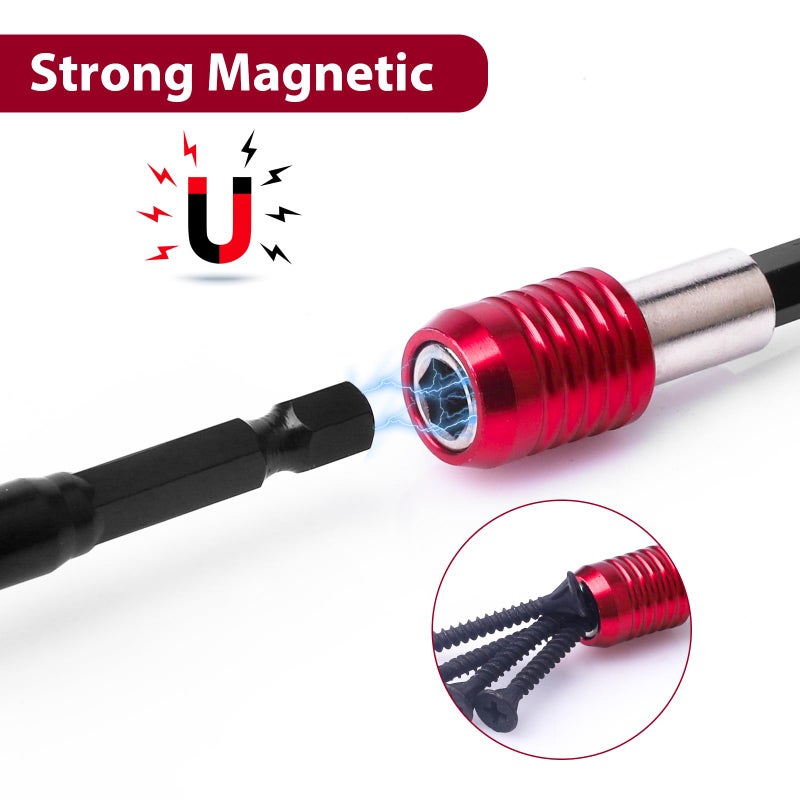Gegraterwa Drill Bit Extension 4 Pcs Magnetic Bit Holder 2/4/6/12" Bit Holder Extender for Impact Drill - Image 2