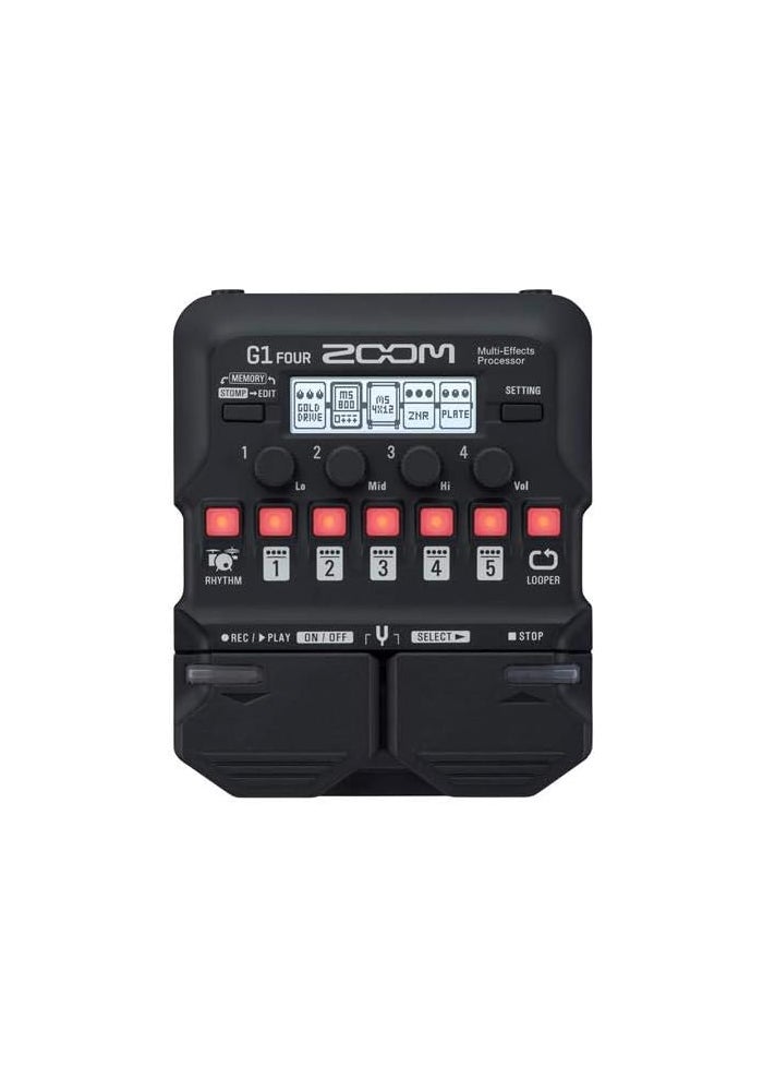 ZOOM بيدال معالج تأثيرات متعددة للغيتار Zoom G1 FOUR مع أكثر من 60 تأثير، نمذجة مضخم الصوت، لوبر، وقسم الإيقاع - Image 4