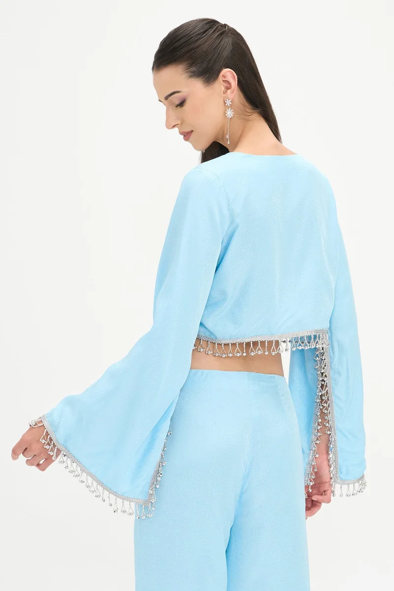 Virgio  Self Design Viscose Crop Top for Women for Women | Best Price UAE