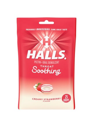 HALLS Throat Soothing (Formerly HALLS Breezers) Creamy Strawberry Throat Drops, 25 Drops - pzsku/ZB9D27DF8585527223018Z/45/_/1736426442/5f8d631f-d849-46f9-9d2b-e0b76ea643c2