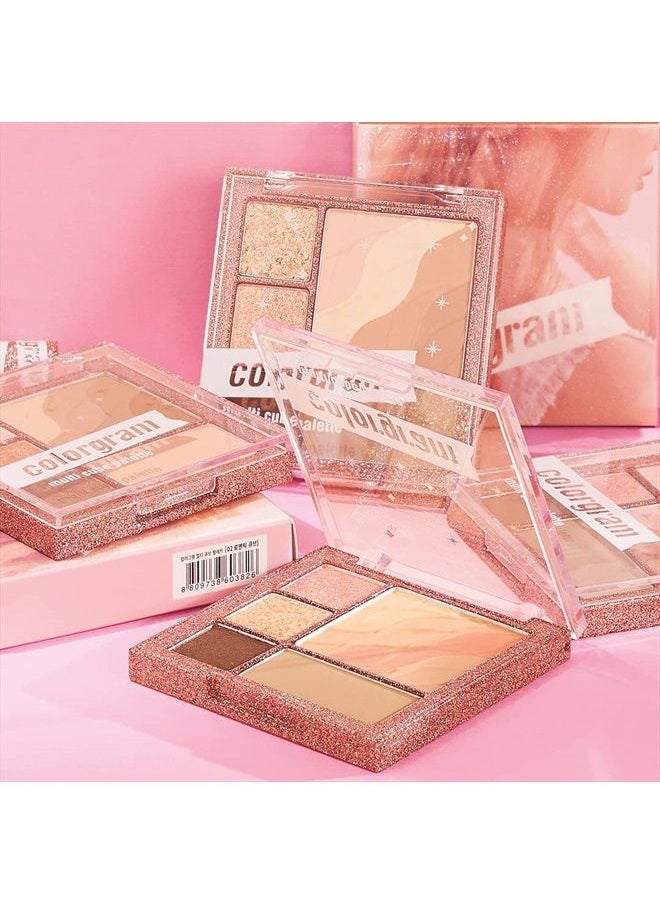 Multi Cube Palette 5 Colors - 02 Romantic Cube | Eyeshadow Palette for Daily makeup, Ultra-Blendable, Matte, Glitter, Shimmer Shades 0.3 fl.oz.