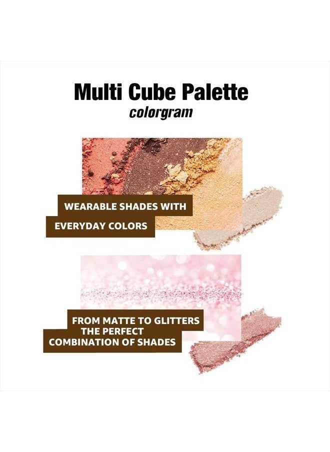 Multi Cube Palette 5 Colors - 02 Romantic Cube | Eyeshadow Palette for Daily makeup, Ultra-Blendable, Matte, Glitter, Shimmer Shades 0.3 fl.oz.