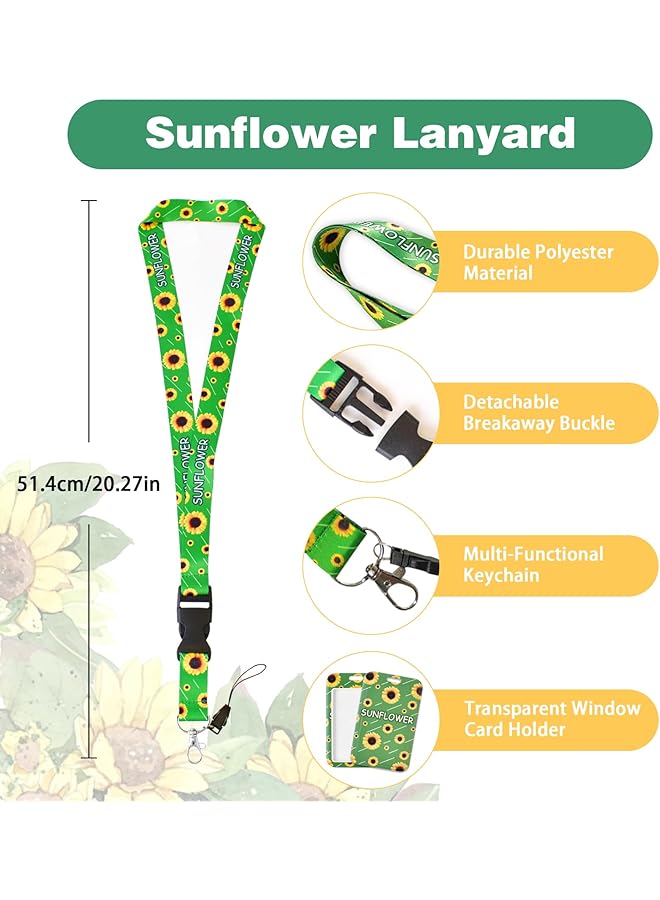 erorex Hidden Disability Sunflower Lanyard Cell Phone Lanyards For Around Neck Sunflower Badge Holder For Keychain Id Holder Phones Bags Accessories Badge Lanyards - Image 2