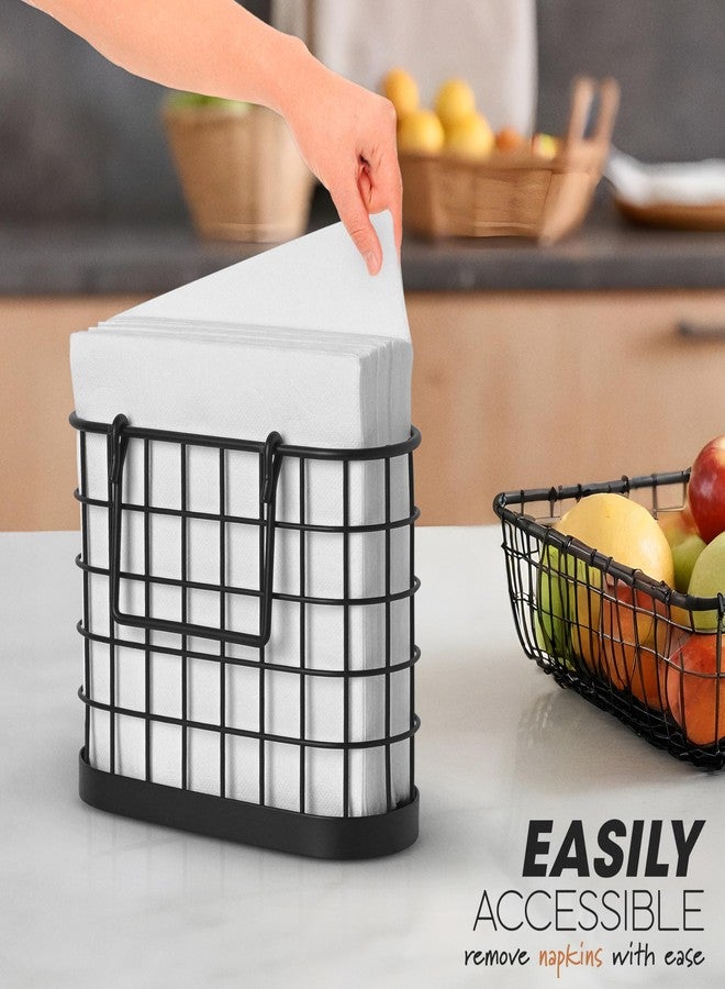 HOMECLASS6 Black Napkin Holder - Vintage Napkin Holders for Kitchen Farmhouse Decor. Upright Paper Napkin Holder for Tables, Bar, or Restaurant. Matte Black. - Image 4