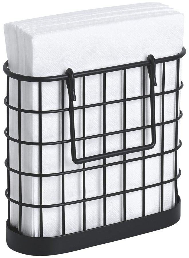 HOMECLASS6 Black Napkin Holder - Vintage Napkin Holders for Kitchen Farmhouse Decor. Upright Paper Napkin Holder for Tables, Bar, or Restaurant. Matte Black. - Image 1