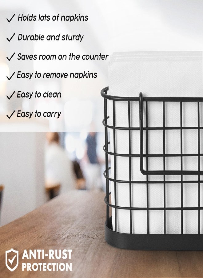 HOMECLASS6 Black Napkin Holder - Vintage Napkin Holders for Kitchen Farmhouse Decor. Upright Paper Napkin Holder for Tables, Bar, or Restaurant. Matte Black. - Image 5