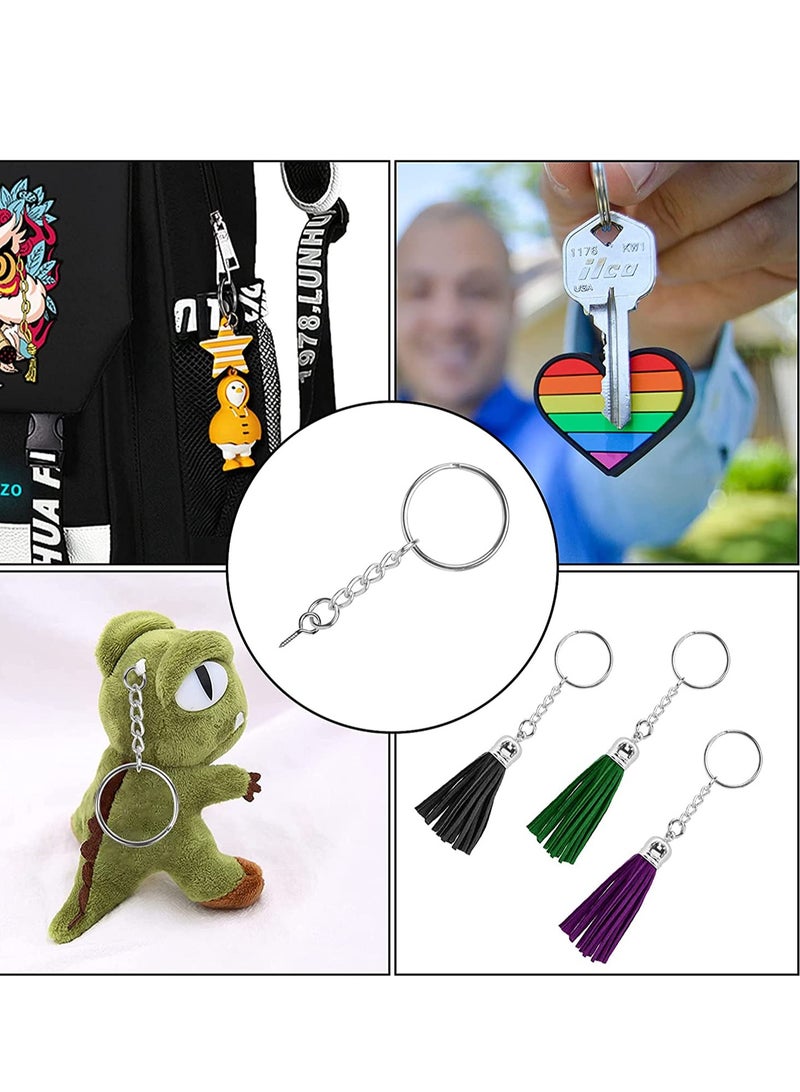 Keychain Ring, Sliver Key Chain Rings Kit, Premium with and Open Jump with Screw Eye Pins for Crafts and Jewelry Making 150PCS - Image 4