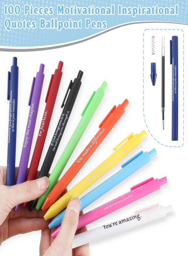 Teling 100 Pcs Inspirational Pens in Bulk Motivational Ballpoint Pens Bulk with Funny Sayings Quotes Positive Thank You Gifts for Adults Employees Coworkers Team Staff(Classic Colors,Classic Style) - Image 4