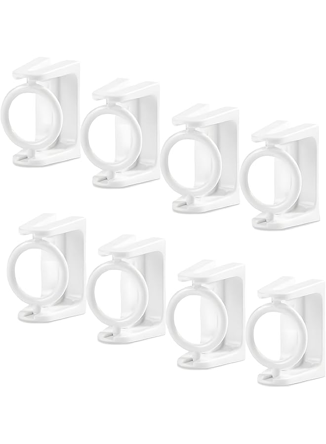 erorex Self Adhesive Curtain Rod Holders, 8 PCS Nail Free Wall Brackets Hooks, Rotating Ring Curtain Rod Bracket, Adjustable Drapery Towel Holder Fixing Hook for Home, Bathroom, Kitchen, Hotel - Image 1