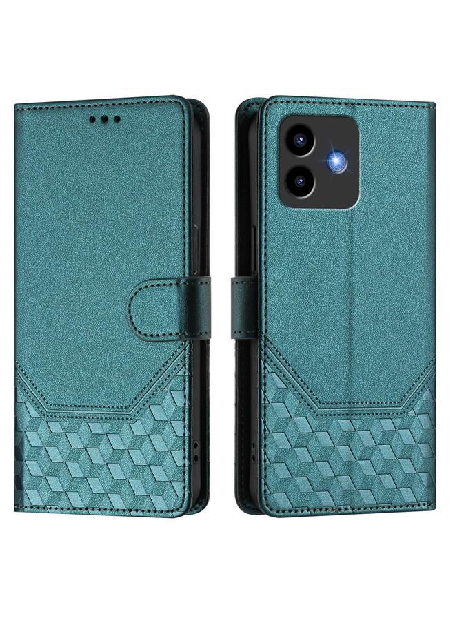 زبون جراب هاتف Cubot Note 40 المصنوع من الجلد بنقش قرص العسل بتقنية RFID - Image 2