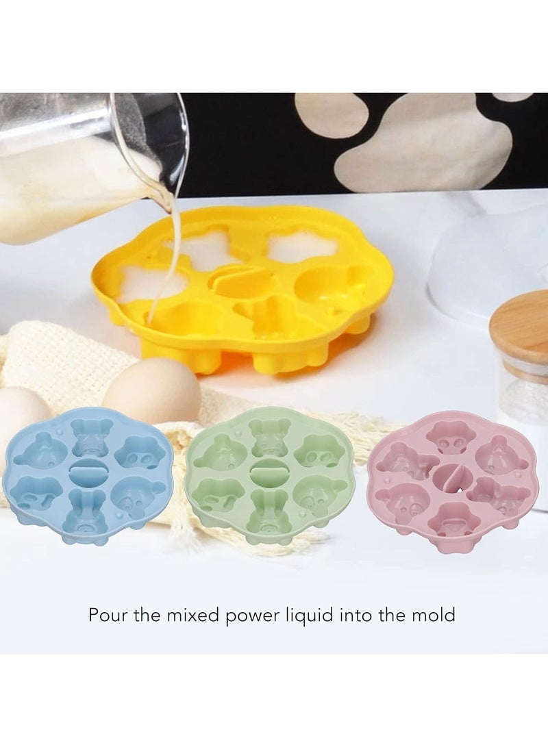 Silicone Food Grade Baby Food Mold, Cute Bear And Print, Non-Stick With Lid, For Baking Candy Chocolate Biscuits Jelly Fudge Cake Pudding (Yellow) - Image 5