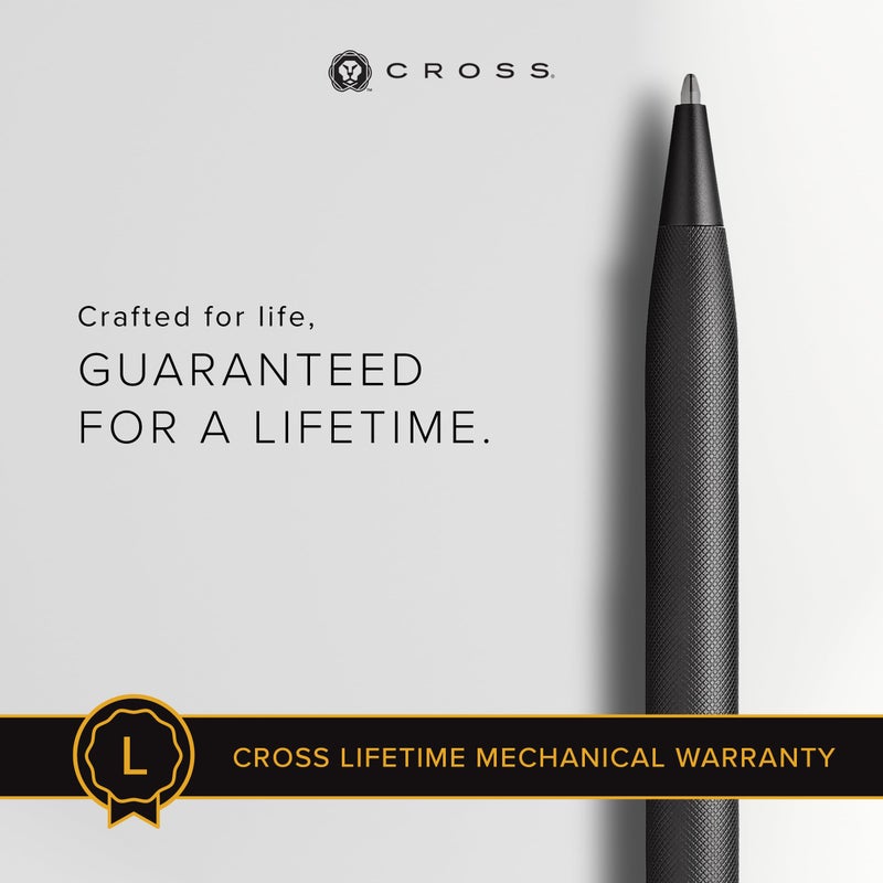 Cross Century II Refillable Ballpoint Pen Presented in a Luxury Gift Box - Medium Point, Black Ink, Black Micro-knurl - Image 5