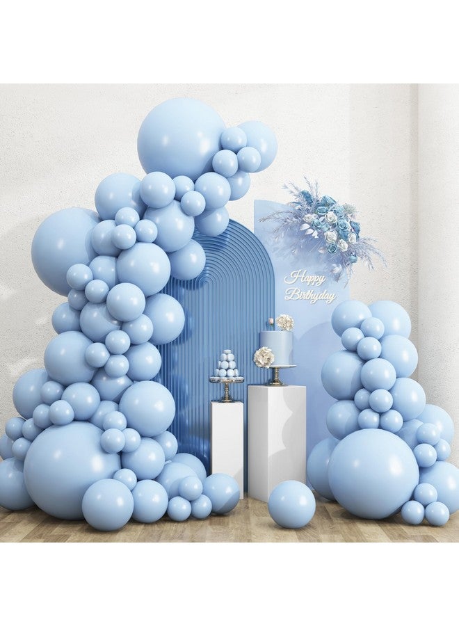 RUBFAC 135pcs Light Baby Blue Balloons Different Sizes 18 12 10 5 Inch for Garland Arch, Latex Pastel Blue Balloon for Baby Shower Gender Reveal Birthday Party Wedding Decorations - Image 1