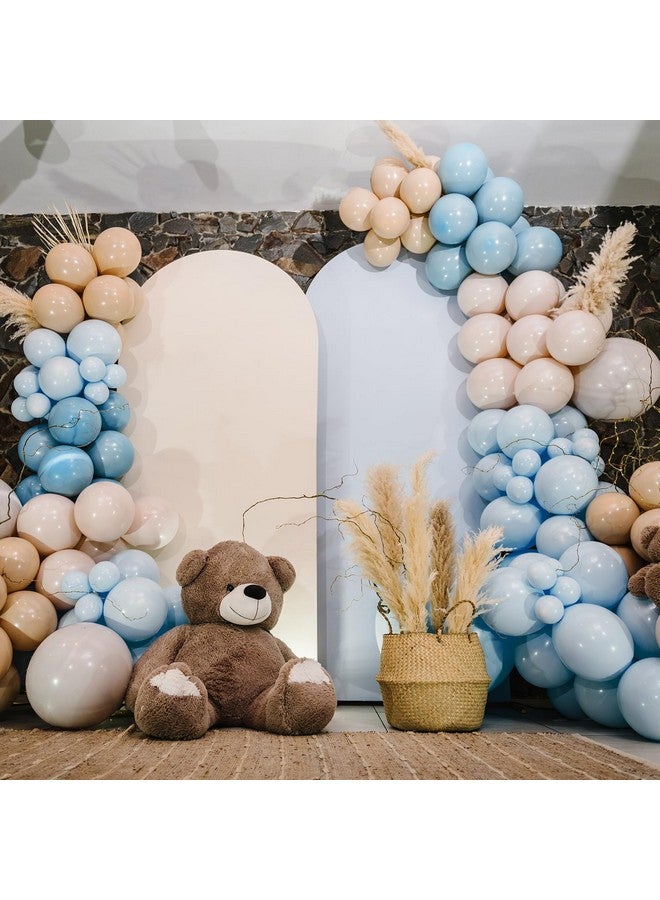 RUBFAC 135pcs Light Baby Blue Balloons Different Sizes 18 12 10 5 Inch for Garland Arch, Latex Pastel Blue Balloon for Baby Shower Gender Reveal Birthday Party Wedding Decorations - Image 5