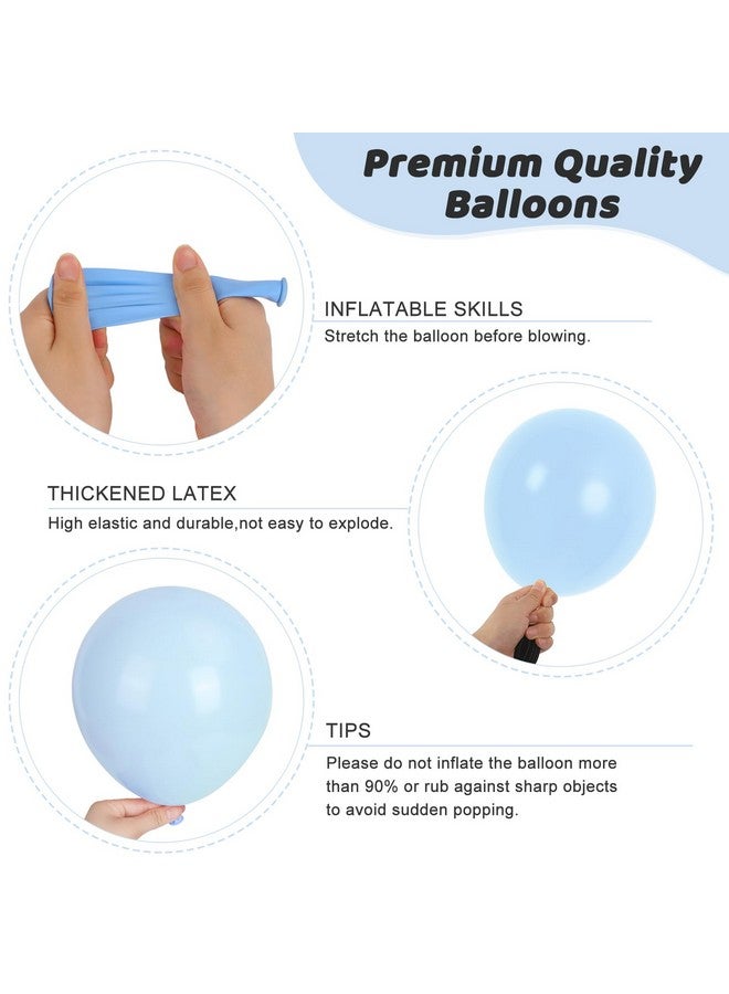 RUBFAC 135pcs Light Baby Blue Balloons Different Sizes 18 12 10 5 Inch for Garland Arch, Latex Pastel Blue Balloon for Baby Shower Gender Reveal Birthday Party Wedding Decorations - Image 3