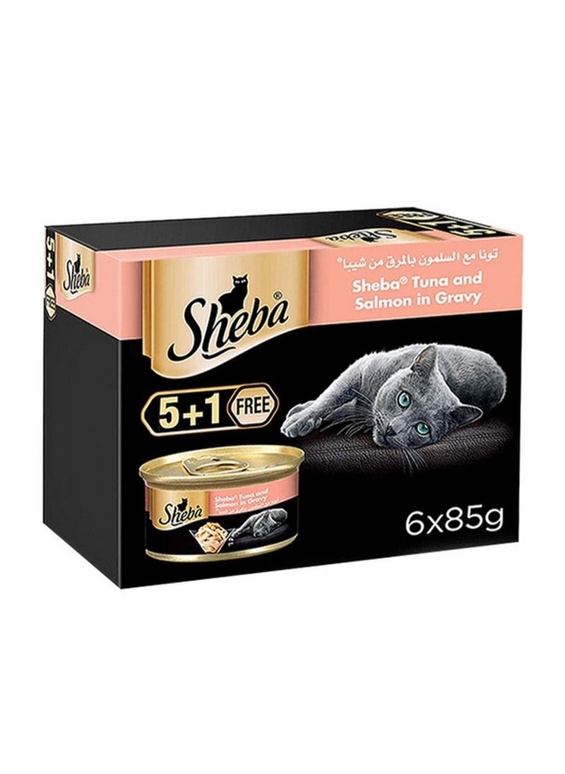Sheba Tuna And Salmon In Gravy Cat Wet Food 85g Pack of 6  - Image 1