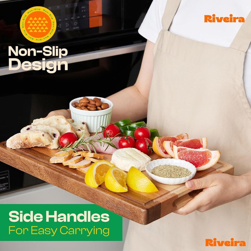 Riveira Walnut/Cherry/Maple Wood Cutting Board Set - Versatile And Durable: 3 Pcs Wooden Cutting Boards - Natural Wooden Cutting Boards For Kitchen Set - Complete Cutting Board - Image 5