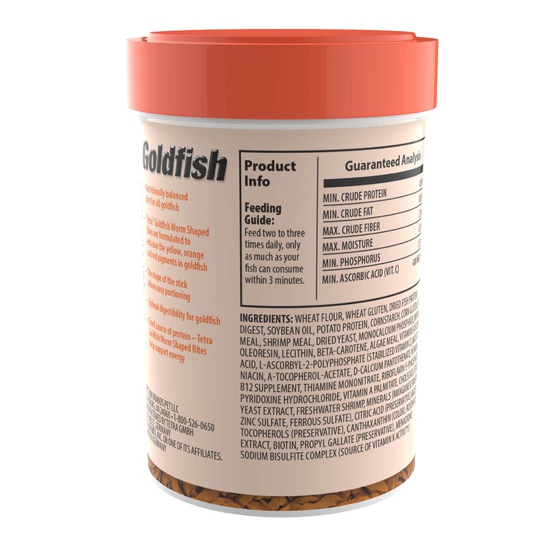 Tetra Goldfish Worm Shaped Bites Fish Food, 2.46 Oz., Complete Food for All Goldfish - Image 2
