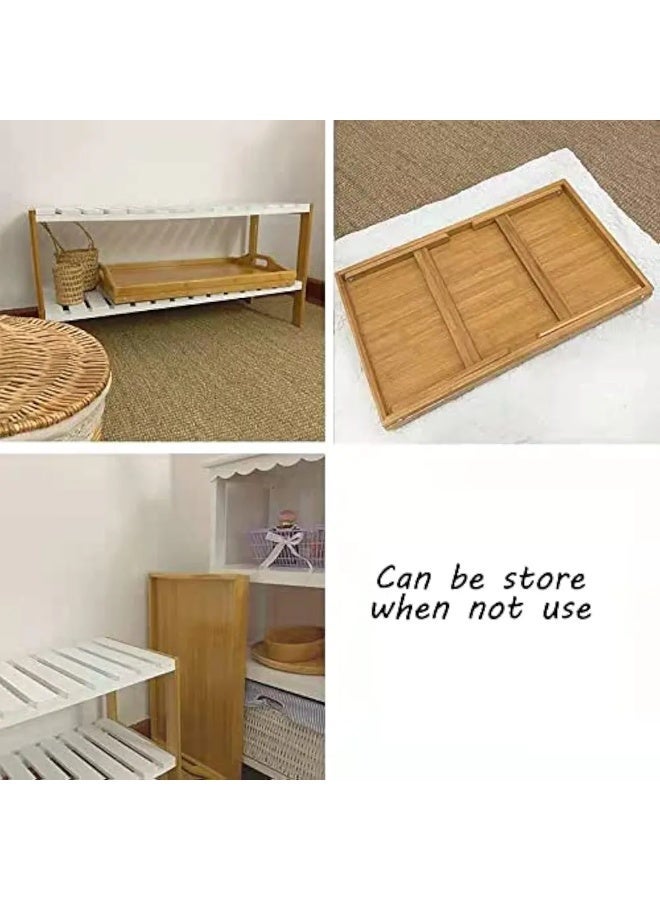 WAW ‎Waw Bamboo Bed Tray with Folding Legs – Multipurpose Wooden Serving Table for Breakfast, Tea, Coffee, Snacks, and Laptop Use (60x30x20cm) - Image 5