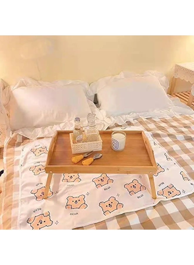 WAW ‎Waw Bamboo Bed Tray with Folding Legs – Multipurpose Wooden Serving Table for Breakfast, Tea, Coffee, Snacks, and Laptop Use (60x30x20cm) - Image 4
